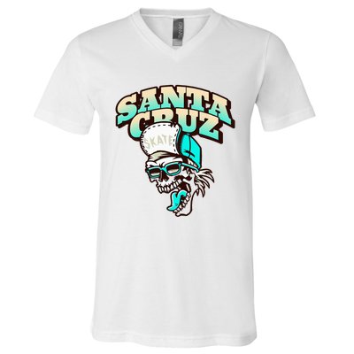 Classic California Skater Santa Cruz V-Neck T-Shirt