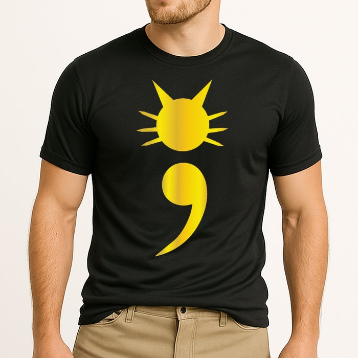 Cute Cat Semicolon May Mental Health Awareness Month Cooling Performance Crew T-Shirt