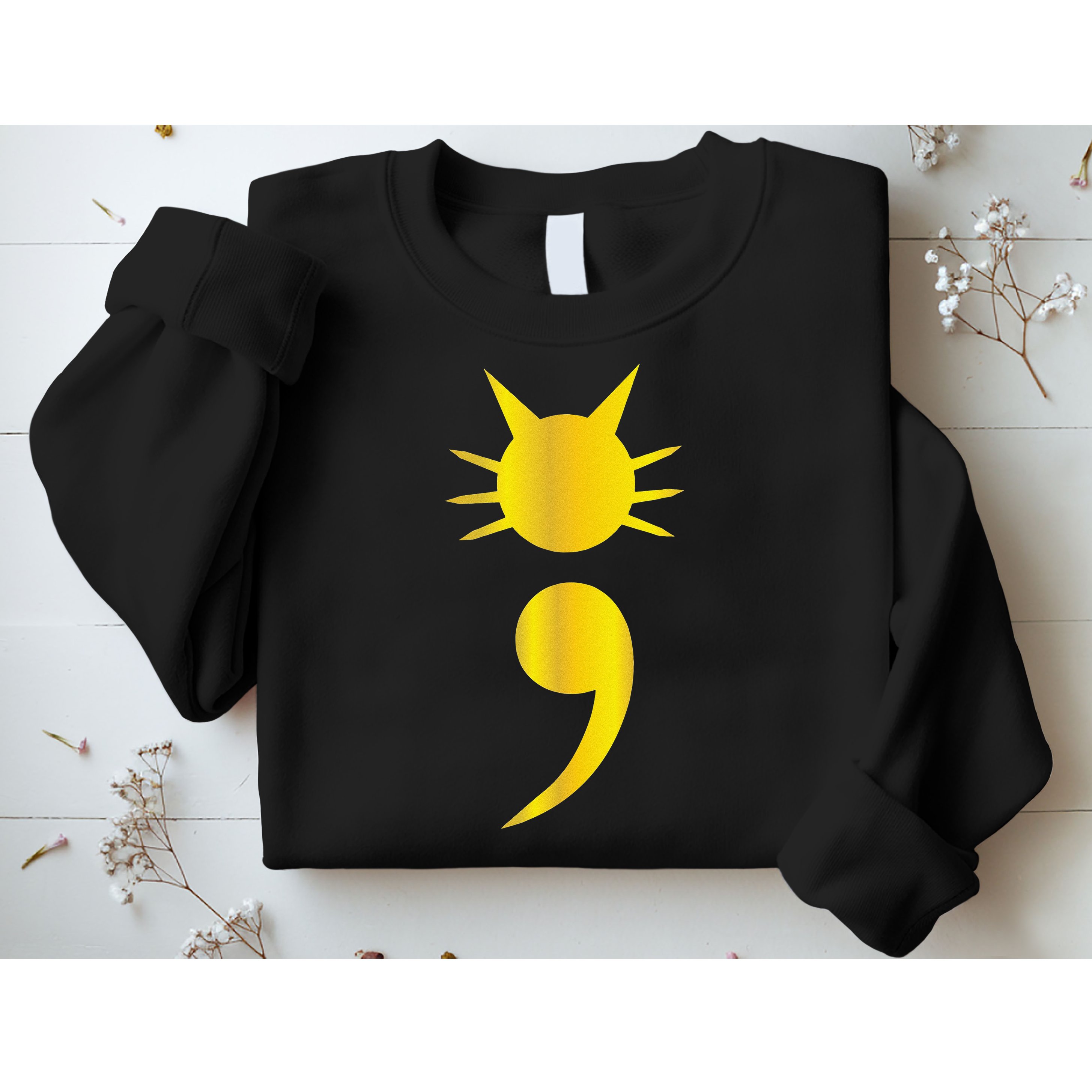Cute Cat Semicolon May Mental Health Awareness Month Sweatshirt