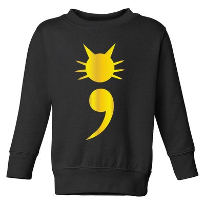 Cute Cat Semicolon May Mental Health Awareness Month Toddler Sweatshirt