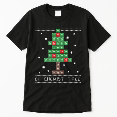 Christmas Chemistry Science Periodic Table Chemist Tree Tall T-Shirt
