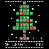 Christmas Chemistry Science Periodic Table Chemist Tree 7-Panel Snapback Hat
