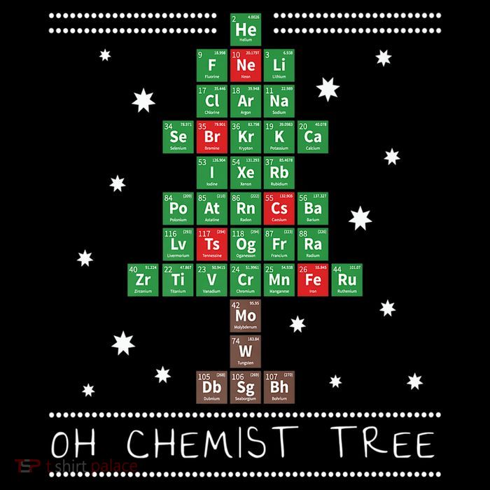 Christmas Chemistry Science Periodic Table Chemist Tree Bucket Hat