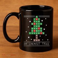 Christmas Chemistry Science Periodic Table Chemist Tree 11oz C Handle Ceramic Mug
