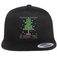 Christmas Chemistry Science Periodic Table Chemist Tree Flat Bill Trucker Hat