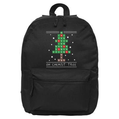 Christmas Chemistry Science Periodic Table Chemist Tree 16 in Basic Backpack