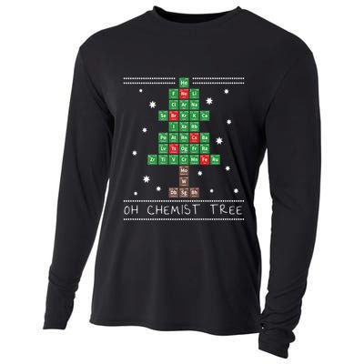Christmas Chemistry Science Periodic Table Chemist Tree Cooling Performance Long Sleeve Crew