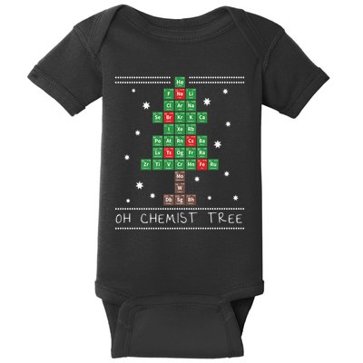 Christmas Chemistry Science Periodic Table Chemist Tree Baby Bodysuit