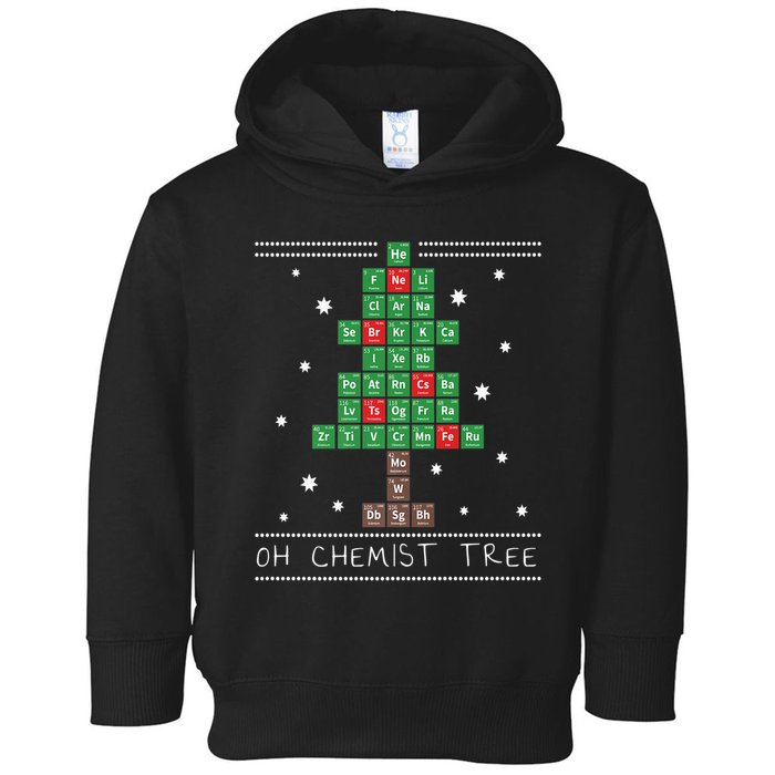 Christmas Chemistry Science Periodic Table Chemist Tree Toddler Hoodie