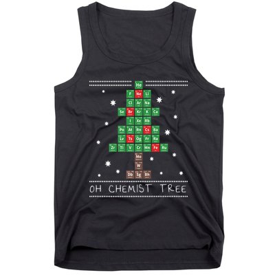 Christmas Chemistry Science Periodic Table Chemist Tree Tank Top