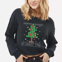 Christmas Chemistry Science Periodic Table Chemist Tree Cropped Pullover Crew