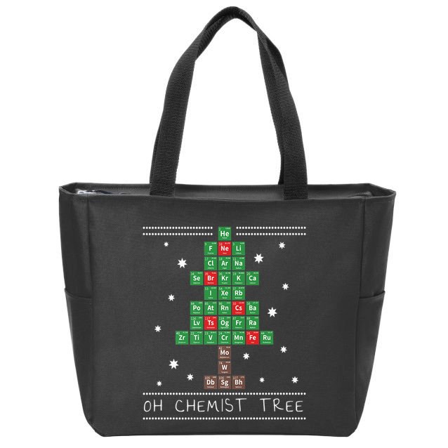 Christmas Chemistry Science Periodic Table Chemist Tree Zip Tote Bag