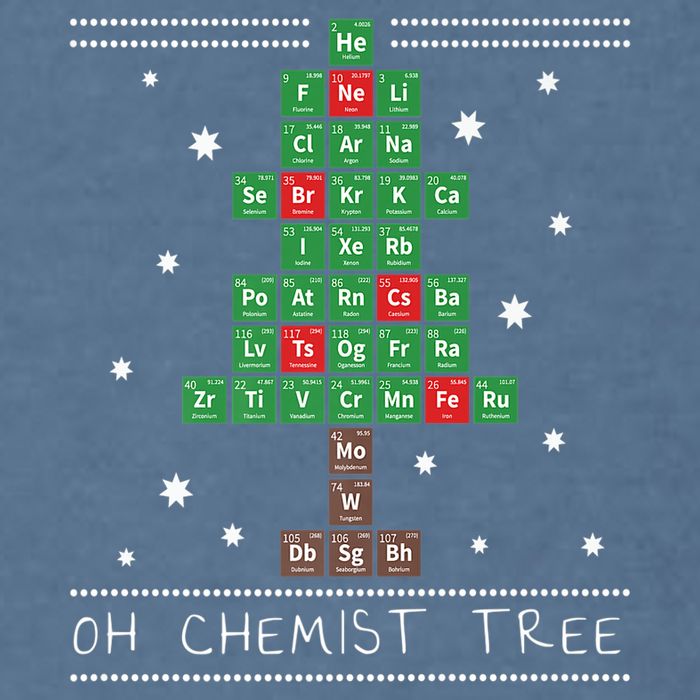 Christmas Chemistry Science Periodic Table Chemist Tree Garment-Dyed Sweatshirt