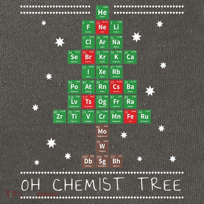 Christmas Chemistry Science Periodic Table Chemist Tree Cotton Canvas Backpack