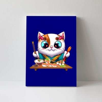 Cute Cat Sushi Chef Kawaii Cat Lover Japanese Neko Gift Canvas