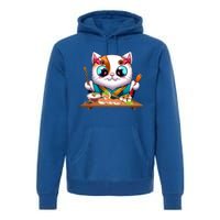 Cute Cat Sushi Chef Kawaii Cat Lover Japanese Neko Gift Premium Hoodie