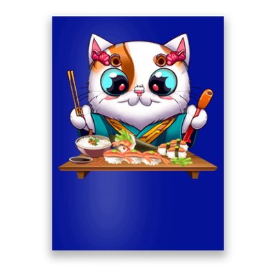 Cute Cat Sushi Chef Kawaii Cat Lover Japanese Neko Gift Poster