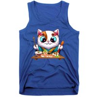 Cute Cat Sushi Chef Kawaii Cat Lover Japanese Neko Gift Tank Top