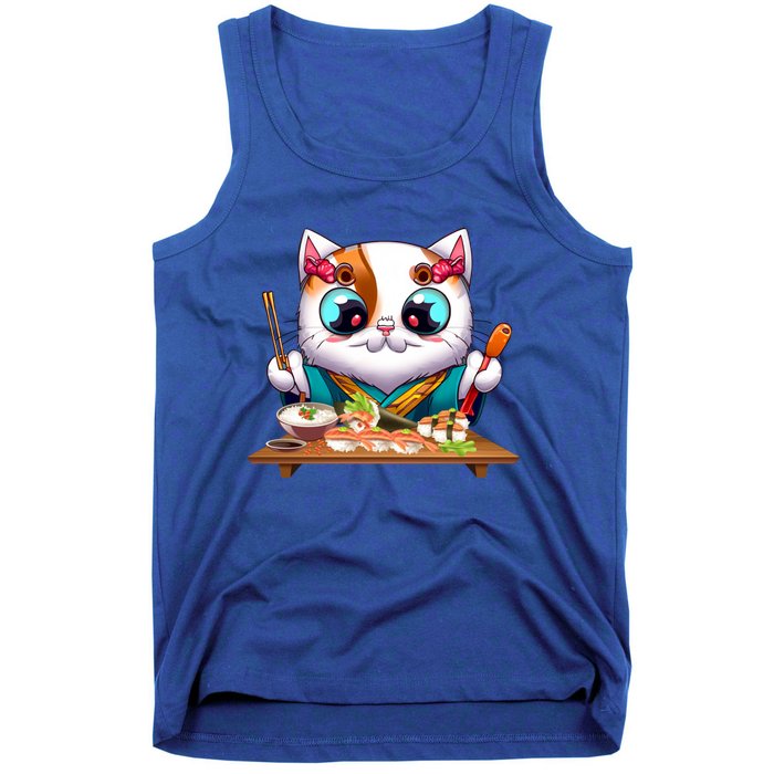 Cute Cat Sushi Chef Kawaii Cat Lover Japanese Neko Gift Tank Top