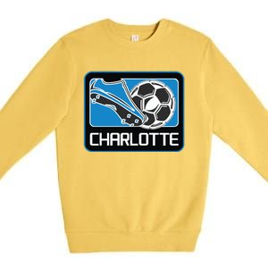 Cool Charlotte Soccer Cleats Premium Crewneck Sweatshirt