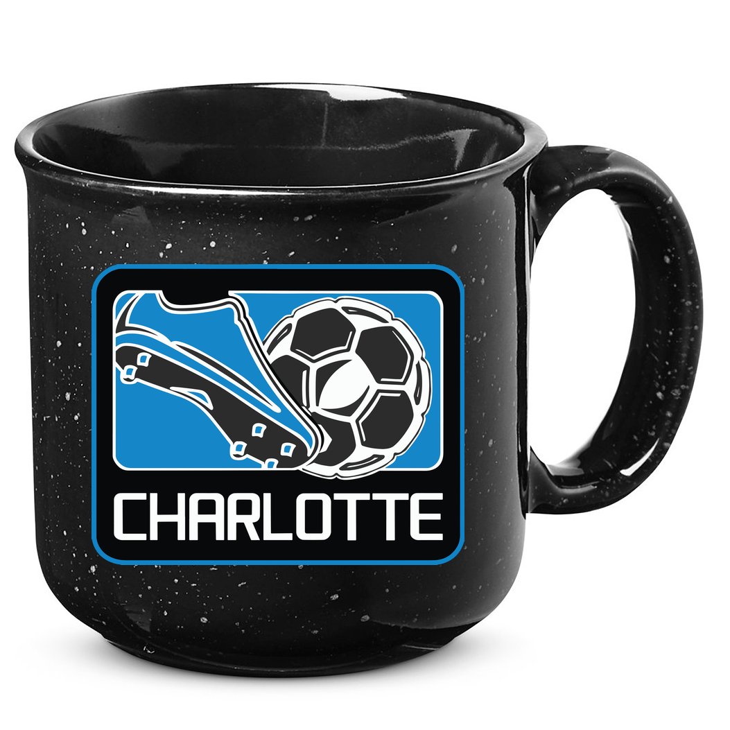 Cool Charlotte Soccer Cleats 15oz Campfire Ceramic Mug
