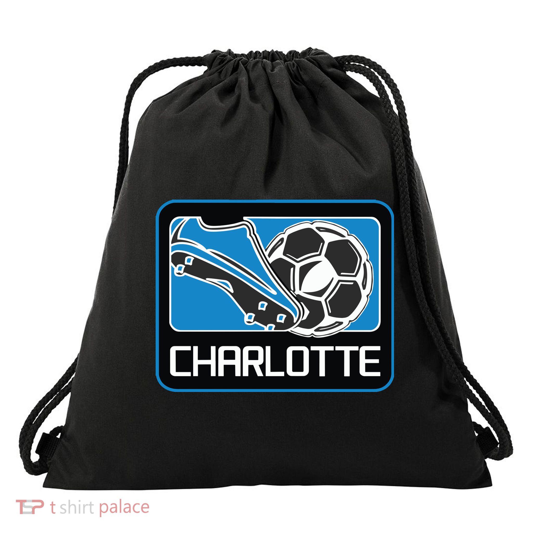 Cool Charlotte Soccer Cleats Drawstring Bag