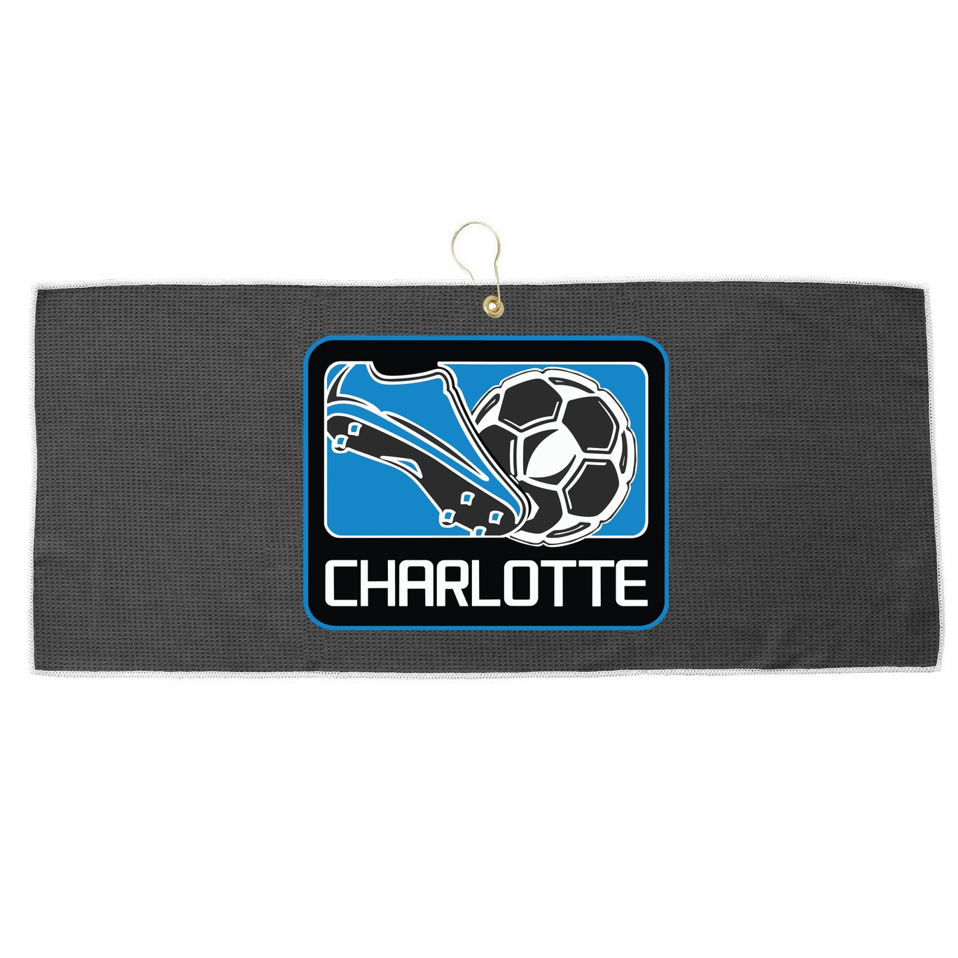 Cool Charlotte Soccer Cleats Large Microfiber Waffle Golf Towel