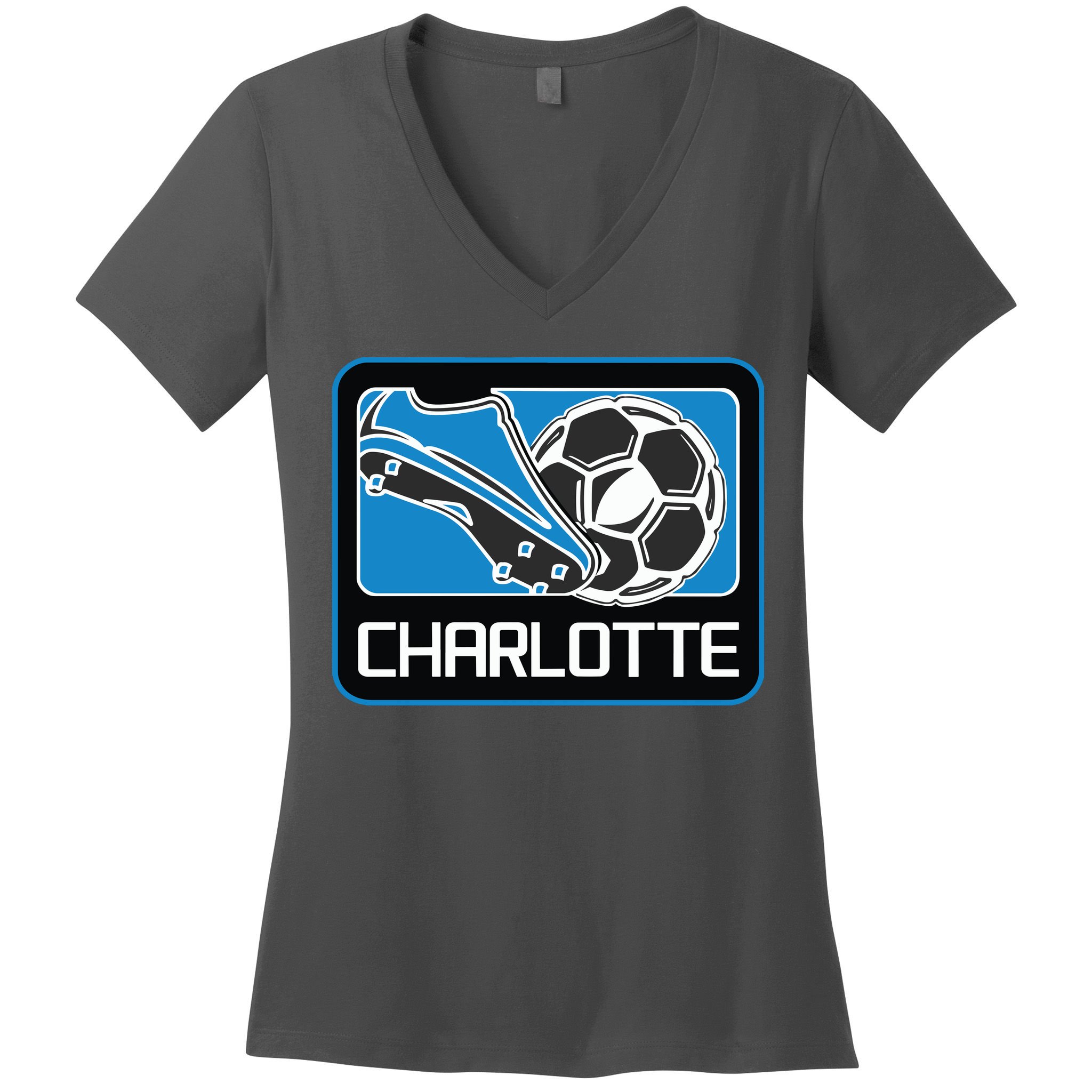 Cool Charlotte Soccer Cleats Women's V-Neck T-Shirt