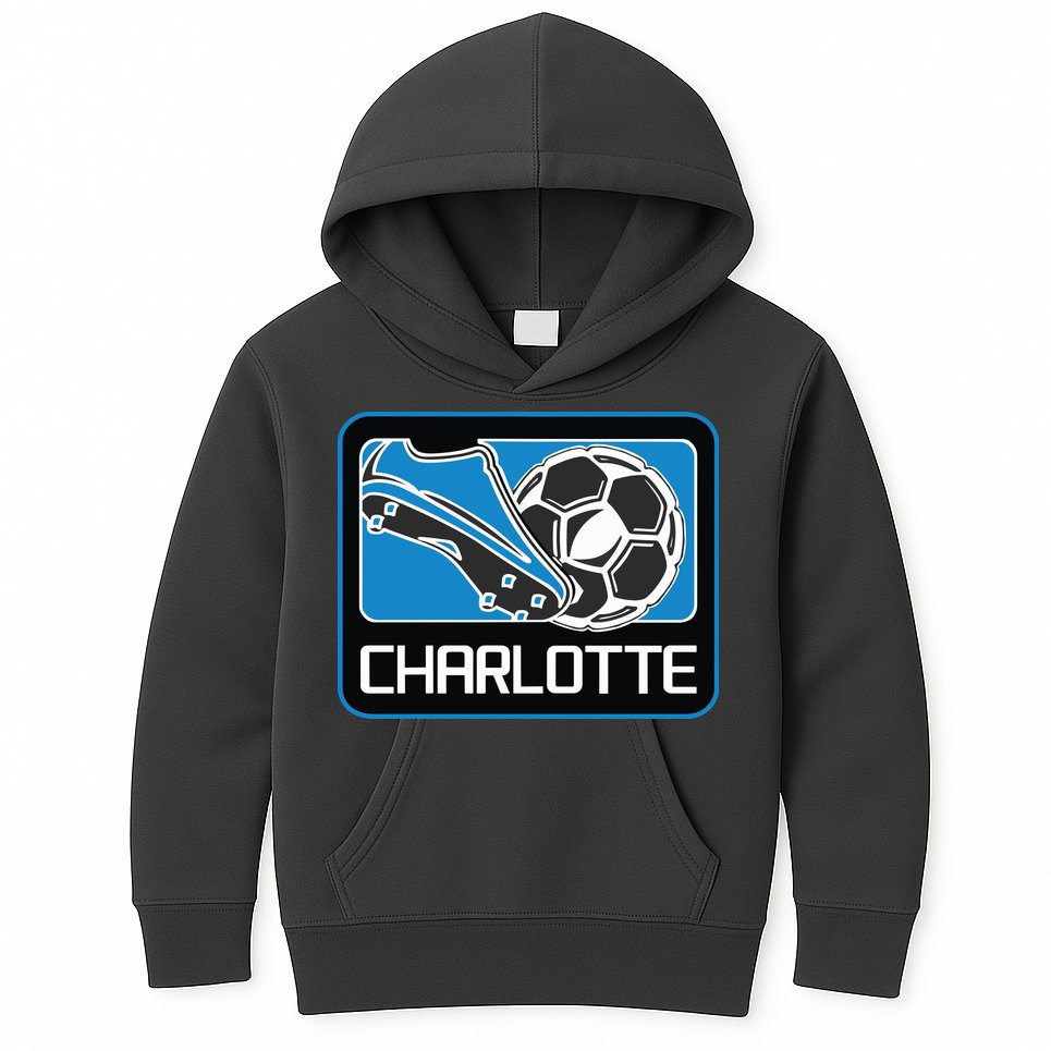 Cool Charlotte Soccer Cleats Kids Hoodie