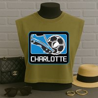 Cool Charlotte Soccer Cleats Garment-Dyed Women's Muscle Tee