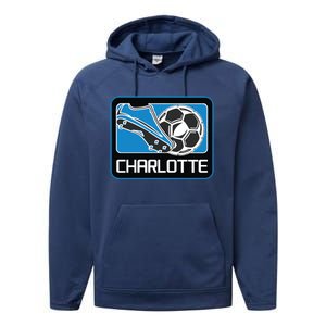 Cool Charlotte Soccer Cleats Performance Fleece Hoodie