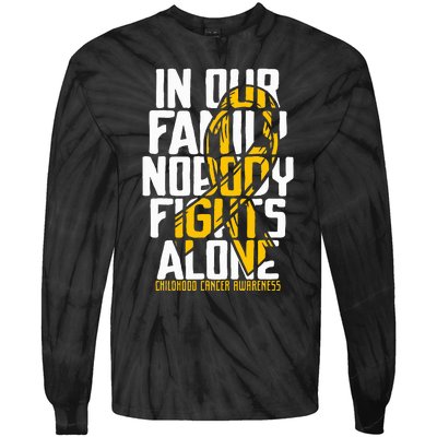 Childhood Cancer Support Family Childhood Cancer Awareness Tie-Dye Long Sleeve Shirt