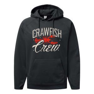 Crawfish Crew Seafood Cajun Boil Crayfish Louisiana Performance Fleece Hoodie