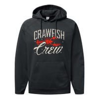 Crawfish Crew Seafood Cajun Boil Crayfish Louisiana Performance Fleece Hoodie