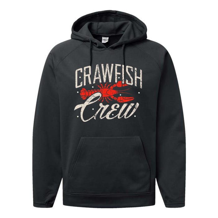 Crawfish Crew Seafood Cajun Boil Crayfish Louisiana Performance Fleece Hoodie