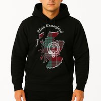 Clan Crawford Surname Last Name Scottish Tartan Crest Map Hoodie