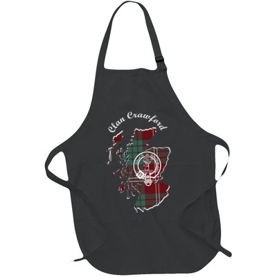 Clan Crawford Surname Last Name Scottish Tartan Crest Map Apron