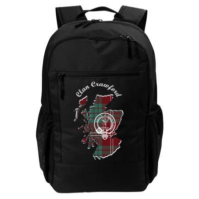 Clan Crawford Surname Last Name Scottish Tartan Crest Map Backpack