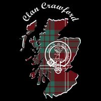 Clan Crawford Surname Last Name Scottish Tartan Crest Map Bucket Hat