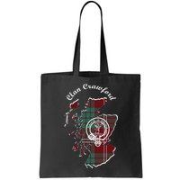 Clan Crawford Surname Last Name Scottish Tartan Crest Map Bag