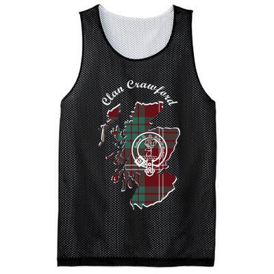 Clan Crawford Surname Last Name Scottish Tartan Crest Map Mesh Reversible Basketball Jersey Tank