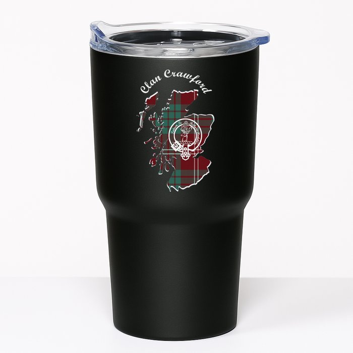 Clan Crawford Surname Last Name Scottish Tartan Crest Map Tumbler