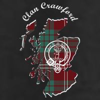 Clan Crawford Surname Last Name Scottish Tartan Crest Map 25L Jumbo Tote