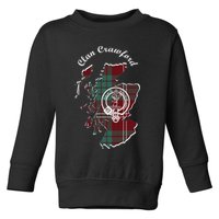 Clan Crawford Surname Last Name Scottish Tartan Crest Map Toddler Sweatshirt