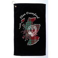 Clan Crawford Surname Last Name Scottish Tartan Crest Map Golf Towel