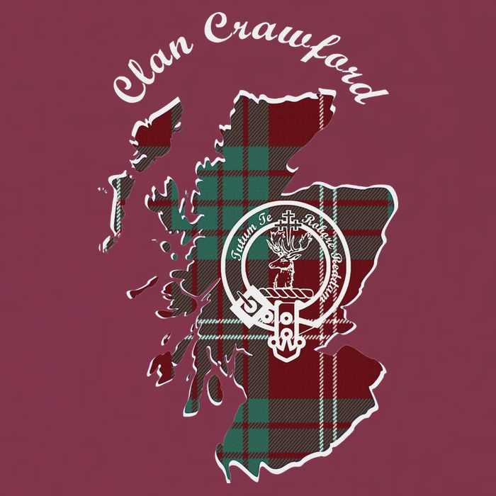 Clan Crawford Surname Last Name Scottish Tartan Crest Map 16oz Travel Tumbler