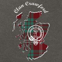 Clan Crawford Surname Last Name Scottish Tartan Crest Map Cotton Canvas Backpack