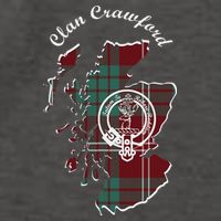 Clan Crawford Surname Last Name Scottish Tartan Crest Map Vector Backpack