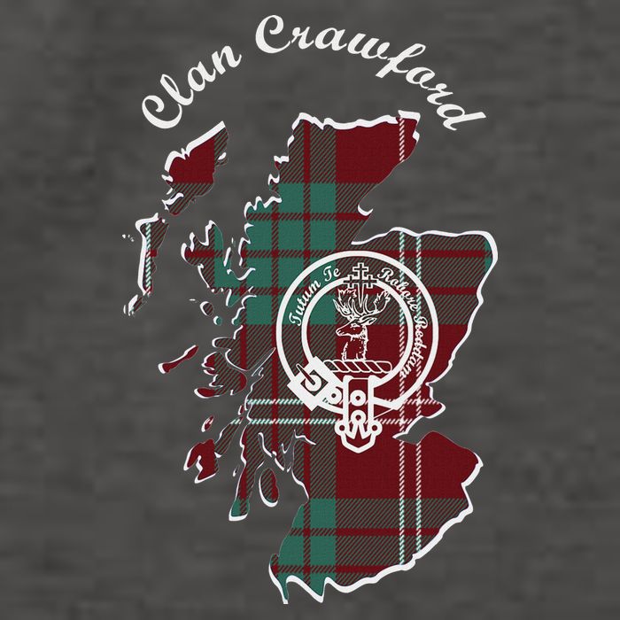Clan Crawford Surname Last Name Scottish Tartan Crest Map Vector Backpack
