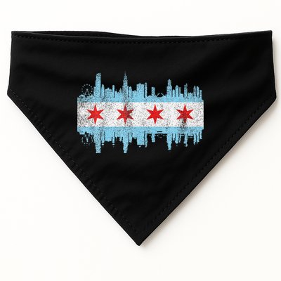 Chicago City Skyline Flag Vintage Chicago City USA-Made Doggie Bandana